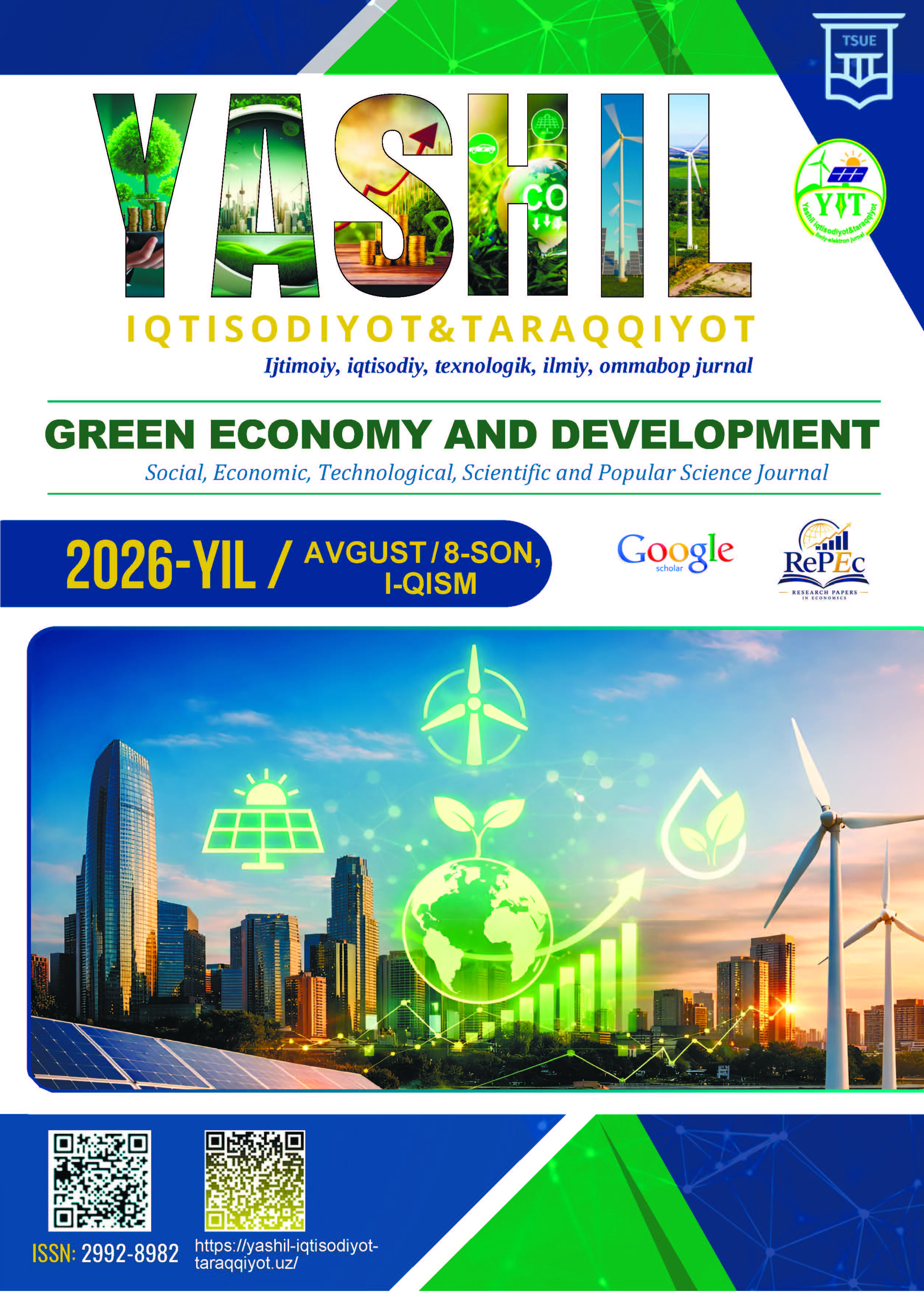 					View Vol. 4 No. 8 (2026): «Yashil iqtisodiyot va taraqqiyot» jurnali 8-son
				